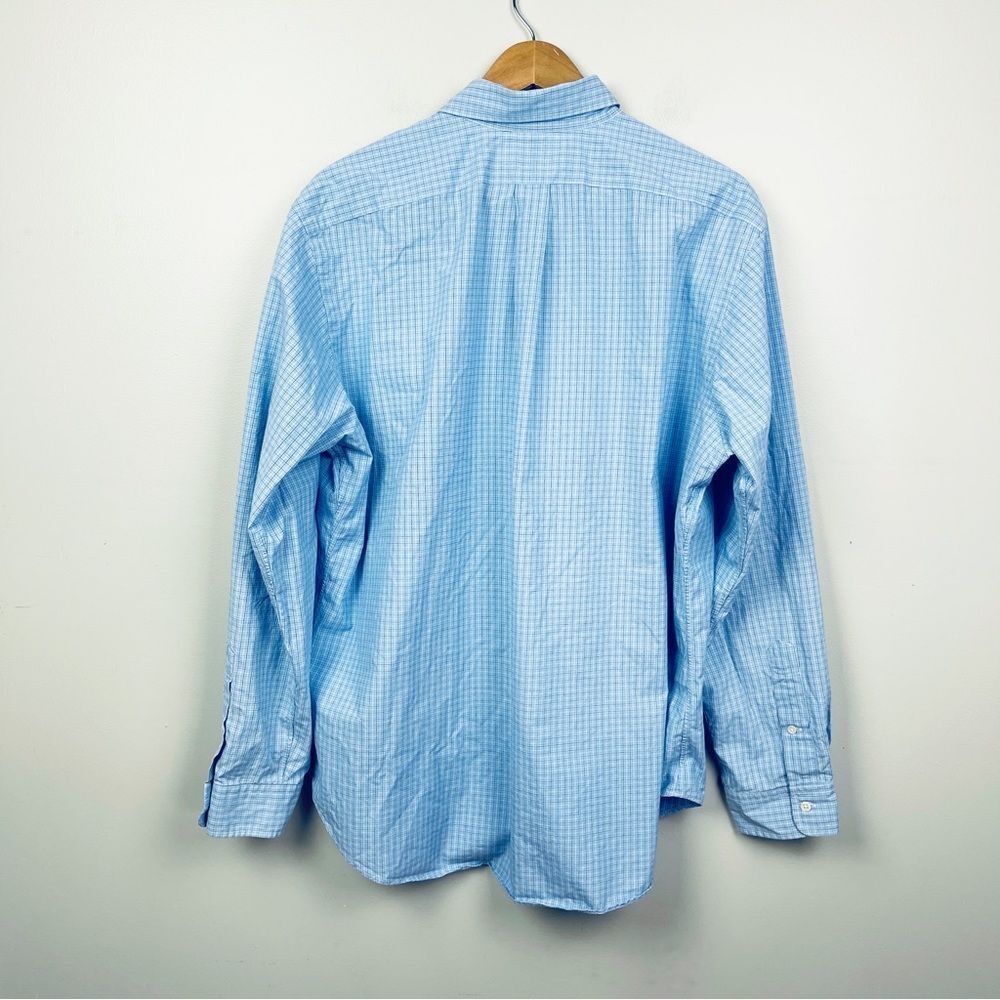 Ralph Lauren Button Down Blue Plaid Shirt Classic Fit - Picture 4 of 6